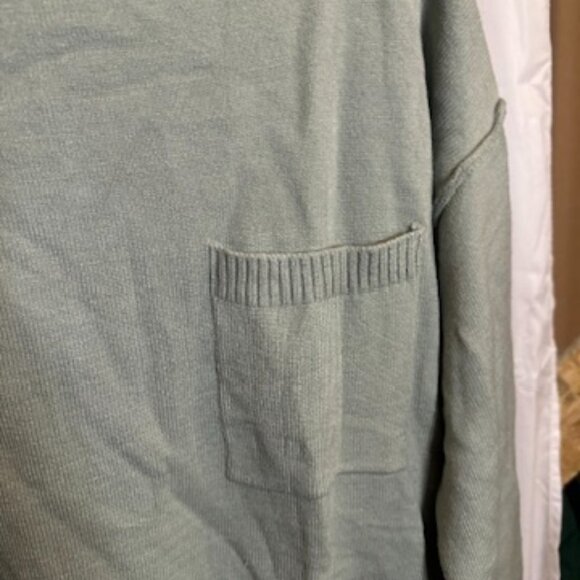 Pink Lily Sage Green Knit Sweater with Pocket – Size S (Runs Large) - Picture 2 of 3